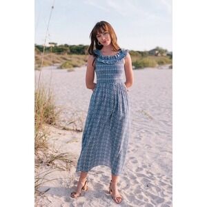 Gal Meets‎ Glam Size 14 Dress Tessa Floral Maxi Feminine Prairie Smocked